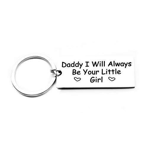 Christmas Gifts Womens Mens Stocking Stuffers for Dad Women Men Adults Stockings Stuffer Daddy Gifts from Daughter Ill Always Be Your Little Girl Keychain Daddy And Daughter