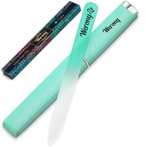 nail file – glass nail file with case – sea color – premium fingernail files for professional manicure nail care – crystal nail file – nail files for natural nails