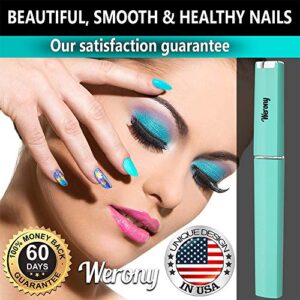 Nail File - Glass Nail File with Case - SEA COLOR - Premium Fingernail Files for Professional Manicure Nail Care - Crystal Nail File - Nail Files for Natural Nails