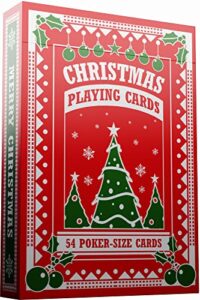 christmas playing cards, cute designs for family fun with free card game ebook! great stocking stuffer gift under 15 dollars, premium poker card deck, bright colors for kids & adults, standard size