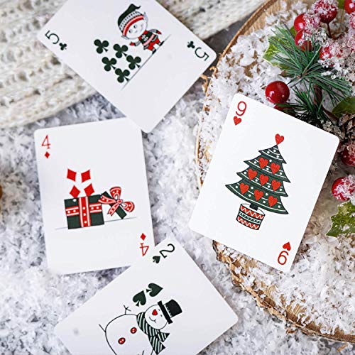 Christmas Playing Cards, Cute Designs for Family Fun with Free Card Game eBook! Great Stocking Stuffer Gift Under 15 Dollars, Premium Poker Card Deck, Bright Colors for Kids & Adults, Standard Size