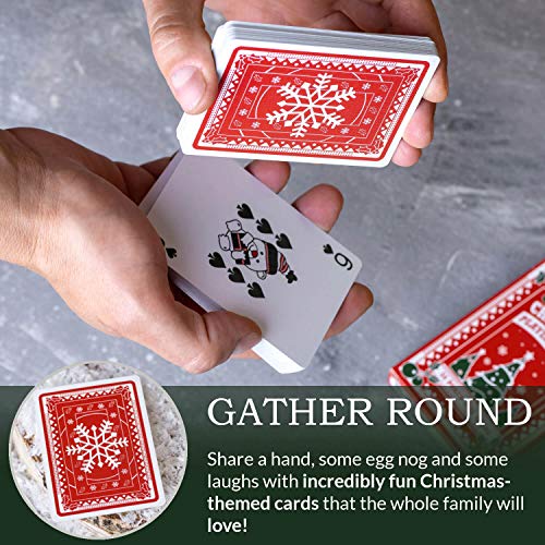 Christmas Playing Cards, Cute Designs for Family Fun with Free Card Game eBook! Great Stocking Stuffer Gift Under 15 Dollars, Premium Poker Card Deck, Bright Colors for Kids & Adults, Standard Size