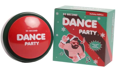 30 Second Dance Party - The Holiday Button | Dance Party Button with Music | Gag Gifts | Office Toys, Stocking Stuffer