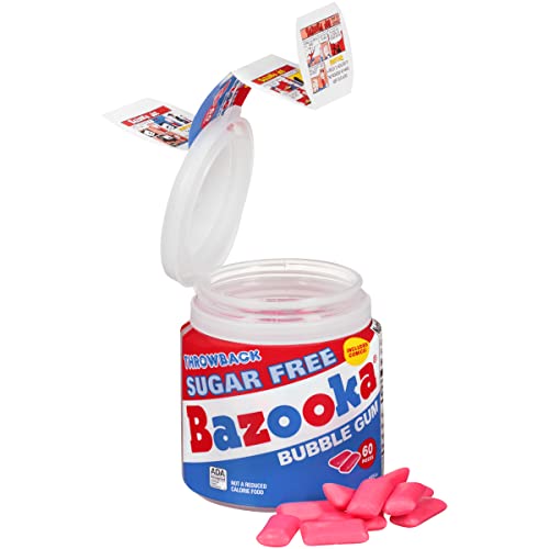 Bazooka Sugar Free Easter Bubble Gum - 60 Count To Go Cup (Pack Of 6) For Easter Basket Stuffers - Pink Chewing Gum Easter Candy In Original Sugarless Flavor - Easter Decorations For Easter Egg Hunts