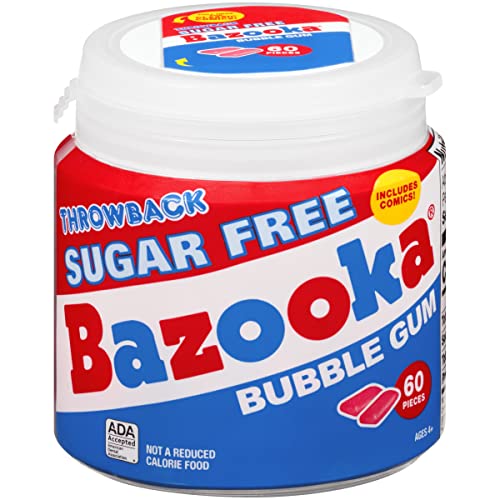 Bazooka Sugar Free Easter Bubble Gum - 60 Count To Go Cup (Pack Of 6) For Easter Basket Stuffers - Pink Chewing Gum Easter Candy In Original Sugarless Flavor - Easter Decorations For Easter Egg Hunts