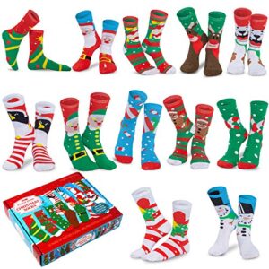 joyin 12 pairs warm soft cotton christmas socks set for christmas, holiday or birthday gift