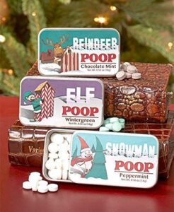 set of 3 novelty “character poop” mint tins