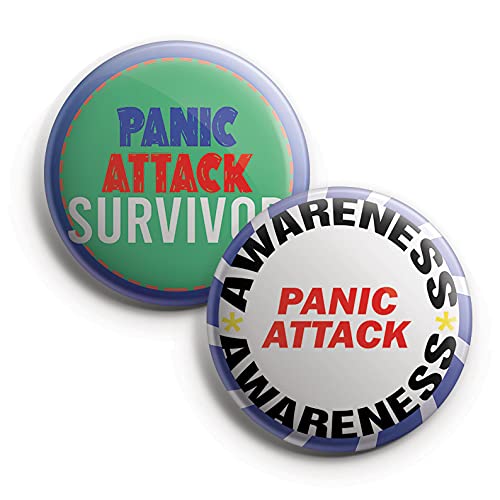 Panic Attacks Awareness Pinback Buttons (10 Pack) - Stocking Stuffers Premium Quality Gift Ideas for Children, Teens, & Adults - Corporate Giveaways & Party Favors