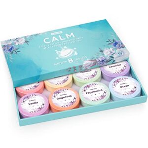 calmnfiz shower steamers aromatherapy gift set- 8 pack bath bombs gift for mom with essential oil for home spa, self-care, relaxation – mother’s day, birthday gifts for women who have everything
