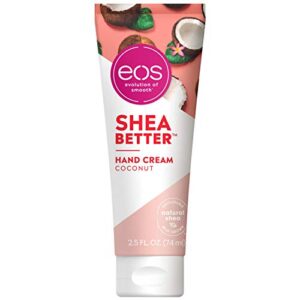 eos shea better hand cream – coconut, natural shea butter hand lotion and skin care, 24 hour hydration with shea butter & oil, 2.5 oz, packaging may vary
