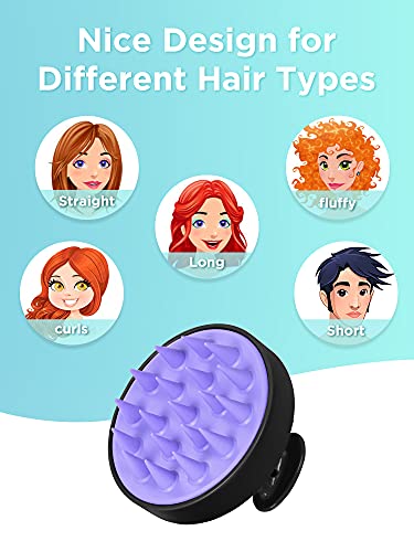 HEETA Hair Shampoo Brush, Scalp Care Hair Brush with Soft Silicone Scalp Massager (Black)