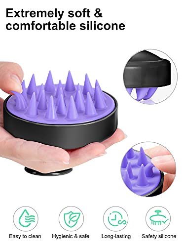 HEETA Hair Shampoo Brush, Scalp Care Hair Brush with Soft Silicone Scalp Massager (Black)