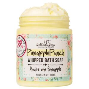 bella & bear pineapple whipped soap – paraben free – cruelty-free vegan body wash and shave cream, (3.4 oz)