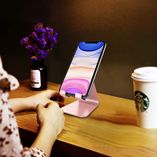 CreaDream Cell Phone Stand, Cradle, Holder, Aluminum Desktop Stand Compatible with Switch, All Smart Phone, iPhone 11 Pro Xs Max Xr X Se 8 7 6 6s Plus SE 5 5s-Rose Gold