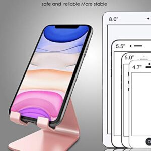 CreaDream Cell Phone Stand, Cradle, Holder, Aluminum Desktop Stand Compatible with Switch, All Smart Phone, iPhone 11 Pro Xs Max Xr X Se 8 7 6 6s Plus SE 5 5s-Rose Gold