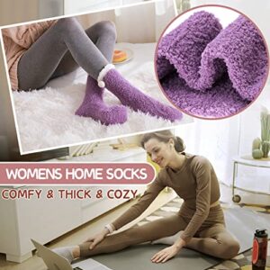 Fuzzy Socks for Women Fluffy Warm Winter Slipper Cozy Cabin Soft Fleece Thick Comfy Stocking Stuffer Sleeping Plush Fleece Bed House Socks Valentines Christmas Mothers Day Gifts for Mom Her 6 Pairs