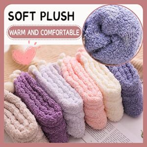 Fuzzy Socks for Women Fluffy Warm Winter Slipper Cozy Cabin Soft Fleece Thick Comfy Stocking Stuffer Sleeping Plush Fleece Bed House Socks Valentines Christmas Mothers Day Gifts for Mom Her 6 Pairs