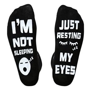 easter basket stuffers for kids teenager dad mom men women, i’m not sleeping just resting my eyes funny sock