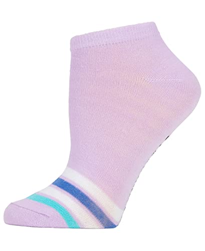 Steve Madden Women's 10 Pairs Pattern Low Cut Athletic & Comfy Sports Socks, White Multi 1