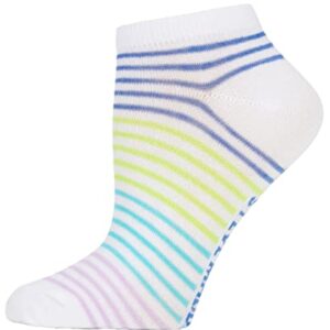 Steve Madden Women's 10 Pairs Pattern Low Cut Athletic & Comfy Sports Socks, White Multi 1