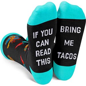 zmart funny taco socks mexican socks for women, novelty taco gifts mexican gifts teen girls, bring me tacos food socks
