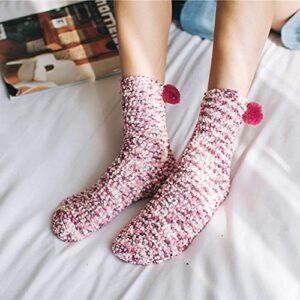 Aotlet Stocking Stuffers for Women, Fuzzy Socks Funny Socks for Women Cozy Socks, Small Christmas Gifts for Coworkers, Birthday Gifts for Women Mom Sister, Red, Purple, Pink, One Size