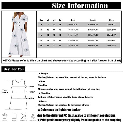 Womens Dresses 2023 Summer Casual Loose Sundress Long Dress Boho Plus Size Beach Pockets Dress Ladies Business Vintage Romper Dresses Cruise Outfits Party A Line Dress(E Green,XX-Large)