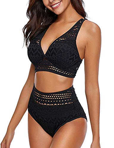 OUDLLY Bikini Sets for Women 2 Piece Strappy Push Up High Waisted Cheeky Reversible Bottom Bikini Set Swimsuits Bathing Suit prime deals of the day today only,sales today,dollar stocking stuffers