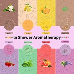 Shower Steamers, Shower Bombs Aromatherapy Relaxing Gift for Women, 8Pcs Essential Oil Bath Bomb Scent Steamer Fizzies for Mom Female Friends Christmas Valentines Mothers Day Ideas Set