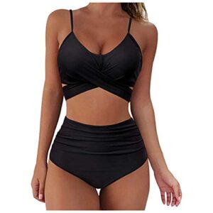 JIOEEH Women Print Bikini Push Set Soild High Bathing Waist Swimsuit Swimwear Up Sexy Today Deal Cheap Stuff Under 1 Dollar 25 Cent Item Clearance Item Under 10 Dollars Shipping 8 Dollar Item