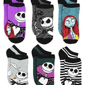 Disney The Nightmare Before Christmas Womens 6 pack Socks (9-11 Womens (Shoe: 4-10), Purple)