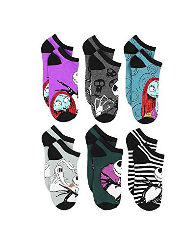 Disney The Nightmare Before Christmas Womens 6 pack Socks (9-11 Womens (Shoe: 4-10), Purple)