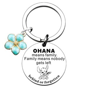 stitch gifts for daughter son stich birthday gift ohana means family cute keychains gifts for boys girls gift for best friend stocking stuffers for teen cartoon accessories, silver