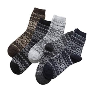 Socks Wool 5 Pairs Soft Socks Winter Warm of Cold Knit Mens Socks Womens Hiking Socks No Show