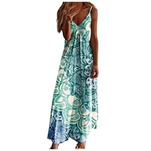 summer dress for women plus size dresses casual plus size v neck beach vacation dress summer floral boho long sundresses 4th of july outfits for women elegant dresses for women(b green,large)