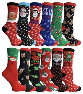 yacht & smith christmas fuzzy socks, womens holiday slipper sock, furry, bulk gift stocking stuffer