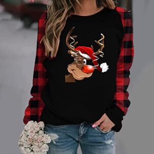 Christmas Tee Shirts for Women Christmas Pjs Family Set Unique Merry and Bright Sweatshirt Stocking Stuffers for Women