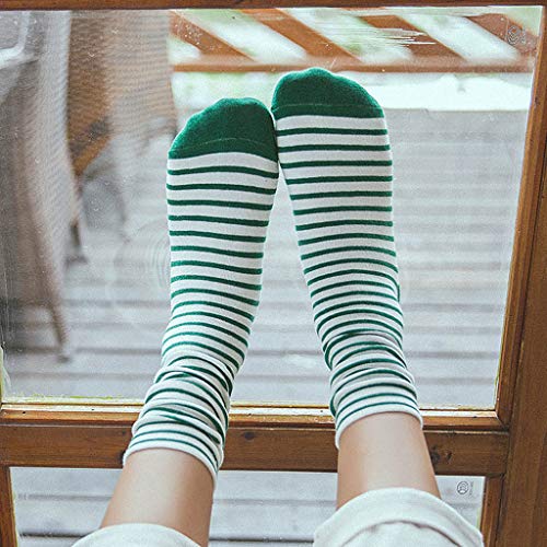 Winter Women Warm Stripe Socks Mid Socks Cotton Retro Style Fashion Sock 36