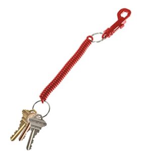 Lucky Line Designer Key Coil with Plastic Key Clip for Backpacks, Purses, Gym Bags, Belts, Casinos, Party Favors, Stocking Stuffers, Back to School -Red, 10 Pack (41670)