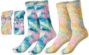 gilbins womens soft fuzzy sock, holiday christmas slipper socks, holiday stocking stuffers, snowflake fuzzy socks, 6 pack, size 9-11