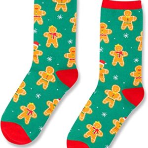 HAPPYPOP Funny Christmas Socks for Women Girls Holiday Socks Gingerbread Socks, Gingerbread Gifts Stocking Stuffers for Teen Girls Secret Santa Gifts Christmas Gift