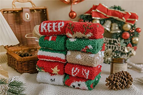 36 Pairs Christmas Fuzzy Socks for Women Men Christmas Gifts Stocking Stuffers Holiday Cozy Fluffy Warm Socks