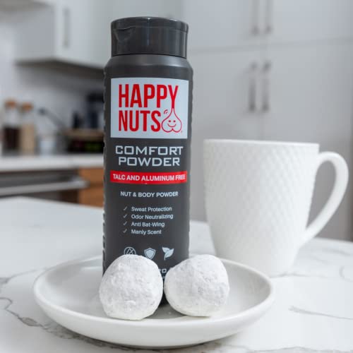 Happy Nuts Comfort Powder - Anti-Chafing, Sweat Defense & Odor Control for the Groin, Feet, and Body - Body Powder for Men (Original, 6 oz)