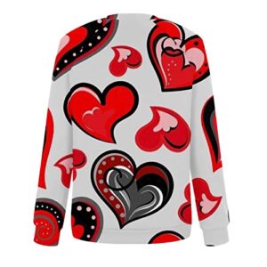 Valentine Shirts for Women Long Sleeve New Years Eve Party Supplies Stocking Stuffers for Teens Gift for 20 Year Old Male Red