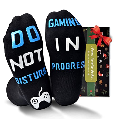 Christmas Stocking Stuffers Gaming Socks - Funny Gaming Gifts for Teen Boys Men Birthday Gifts for Women Him Gamer Socks