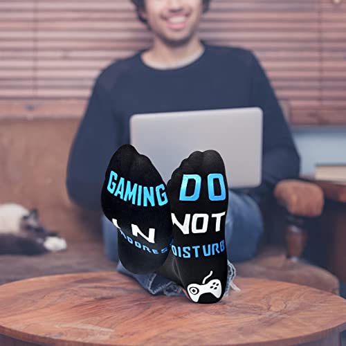 Christmas Stocking Stuffers Gaming Socks - Funny Gaming Gifts for Teen Boys Men Birthday Gifts for Women Him Gamer Socks