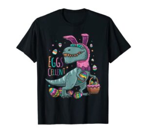 easter basket stuffers t rex easter bunny eggscellent easter t-shirt