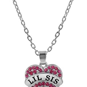 Cute Gifts for Girls, Teens, Tweens, Nieces, Granddaughters, Stocking Stuffer Ideas, Big Sis & Lil Sis Valentine Heart Necklace Set, 2 Sister Necklaces for Teens & Girls, Big & Little Sisters Jewelry Gifts for Twin Girls, Christmas Jewelry Presents (Dark