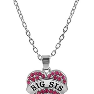 Cute Gifts for Girls, Teens, Tweens, Nieces, Granddaughters, Stocking Stuffer Ideas, Big Sis & Lil Sis Valentine Heart Necklace Set, 2 Sister Necklaces for Teens & Girls, Big & Little Sisters Jewelry Gifts for Twin Girls, Christmas Jewelry Presents (Dark