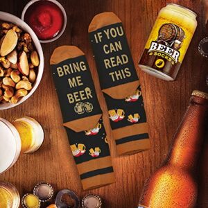 AGRIMONY Funny Socks for Men Women Teen Boys -If You Can Read This Bring Me Funny Novelty Gifts Fun Cool Crazy Funky Food Silly Crew Socks - Valentines Day Gag Gifts Ideas Stocking Stuffers